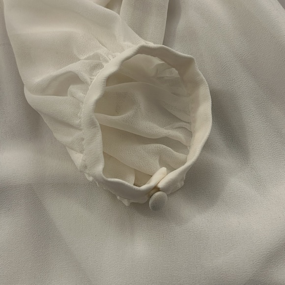 H&M women’s pleated long sleeves whit/ cream blouse - Picture 13 of 14